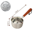 Axyaa Stainless Steel Mini Milk Pan with Wooden Handle