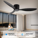 Axyaa Modern Black White Ceiling Fan Low Floor DC Motor 30W With Remote Control
