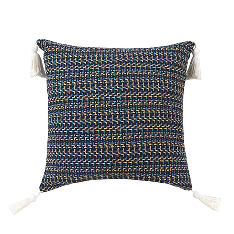 Axyaa Boho Jacquard Tassels Decorative Cushion Cover for Home Decor