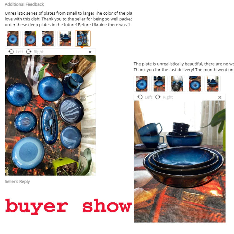 Axya Blue Ceramic Bowls | Nordic Style | Set of 3 | Restaurant Tableware