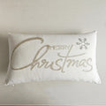 Grey Deer Christmas Tree Embroidered Cushion Cover by Axyaa – Cozy Living Room Decor