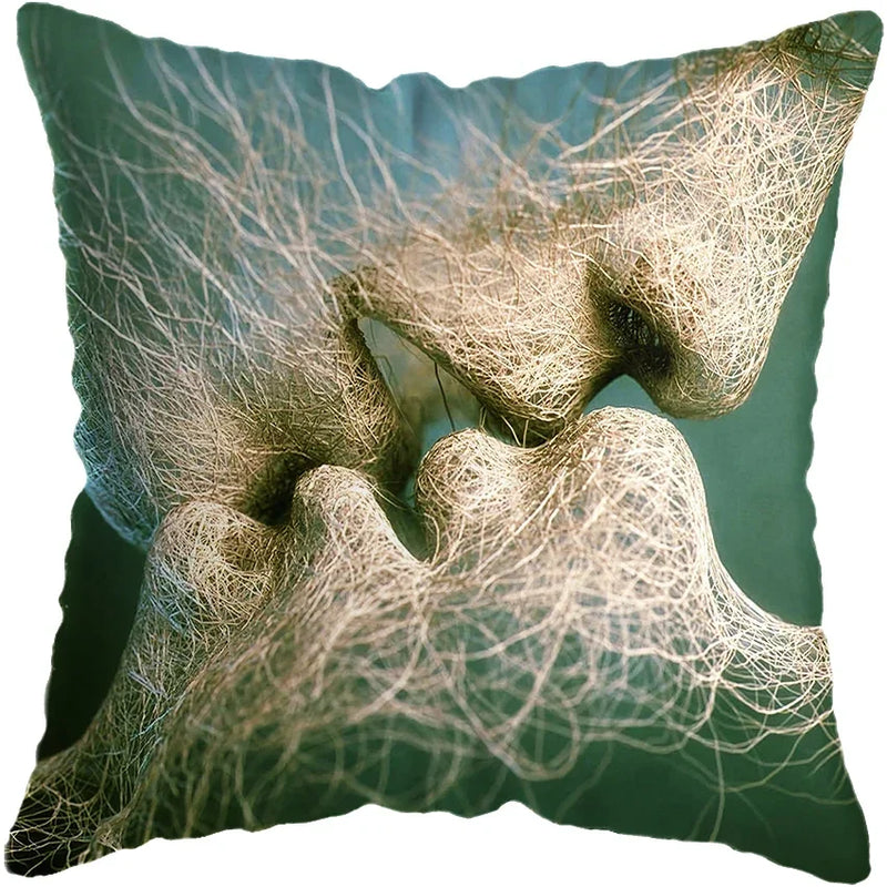 Axyaa Romantic Kiss Painting Pillow Covers - Home Decor Essentials