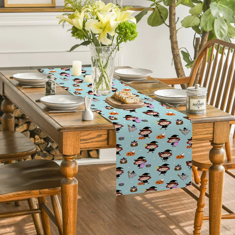 Axyaa Halloween Pumpkin Table Runner Farmhouse Kitchen Dining Decor
