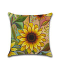 Axyaa Sunflower Linen Cushion Cover 45X45CM for Home Sofa Decor