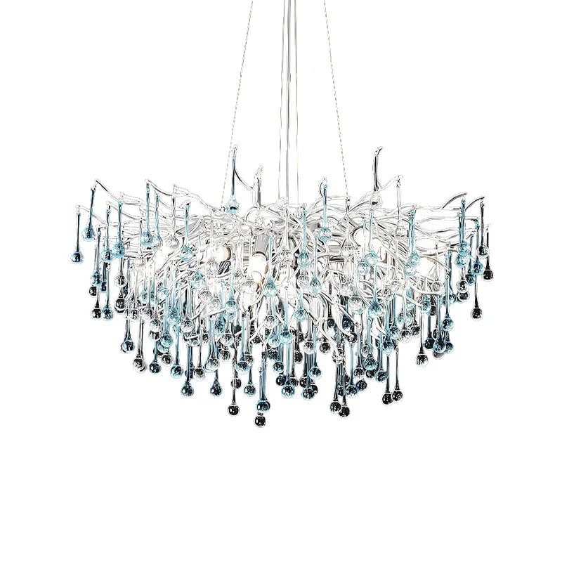 Axyaa Dual Color Glass Chandelier for Modern Living Room Lighting