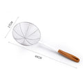 Axyaa Large Stainless Steel Colander with Wooden Handle for Kitchen Filtering and Draining