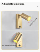 Axyaa Black Brass LED Wall Sconce, Nordic Art Lighting for Corridor, Aisle - Wall Lamp Fixtures