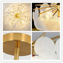 Axyaa Glass Shell Chandelier Pendant Lights - Modern Nordic Style Hanging Lamps