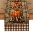 Axyaa Thanksgiving Pumpkin Coffee Leaves Table Runner