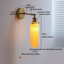 Axyaa Ceramic Gold Brass Wall Light Indoor Switch Modern Nordic LED Bedside Lamp