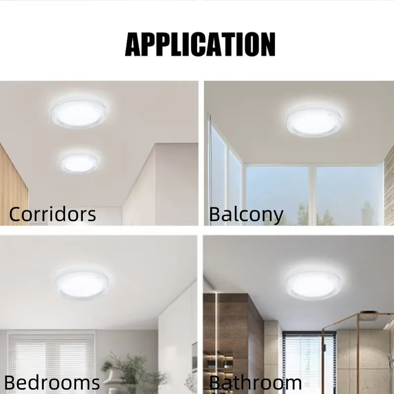 Axyaa Ultra Thin Round Crystal Ceiling Lamp - Cool White Light