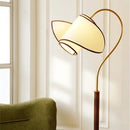 Axyaa French Retro Solid Wood LED Floor Lamp for Bedroom Living Room Study