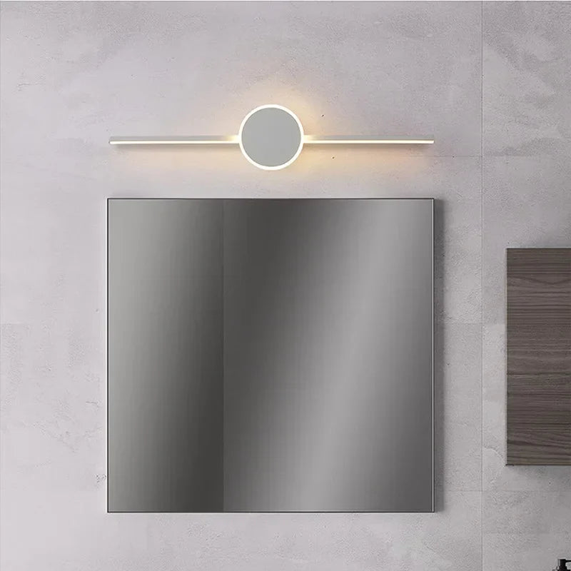 Axya Modern Luxury Bathroom LED Wall Lamp White Aluminum Mirror Light