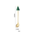 Axyaa Stainless Steel Christmas Tree Elk Head Spoon Fork Set
