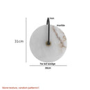 Axyaa Nordic LED Wall Sconce Round Black Iron Marble Light for Home Décor