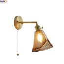Axyaa Glass Copper LED Wall Sconce for Corridor Bedroom Living Room