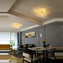 Axyaa Golden Crystal Tear Drop Ceiling Light for Living Room & Bedroom
