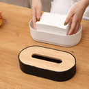 Bamboo Tissue Box Holder Decorative Napkin Case by Axyaa for Home Storage