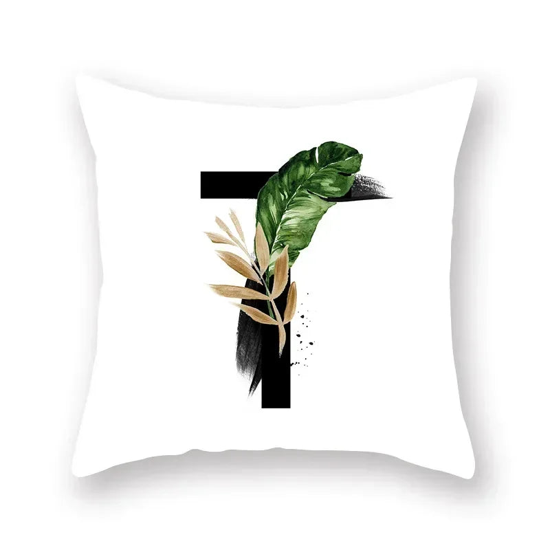 Floral Alphabet Pillow Case by Axyaa: Home & Car Decorative Cushion Cover