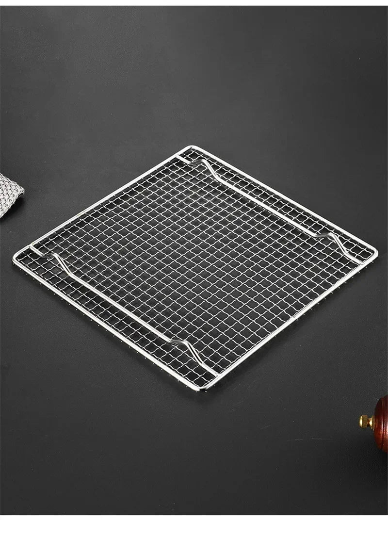 Axya Stainless Steel BBQ Grill Mesh Rectangular Baking Rack Drainage Cake Drying Frame