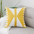 Axyaa Yellow Geometric Floral Embroidered Cushion Cover - 45x45cm