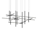 Axyaa Gold Black Linear LED Chandelier for Hotel Dinning Room