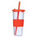 Axyaa Double-layer Plastic Straw Cup with Sleeve - Portable, Reusable, and Stylish