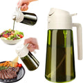 Axyaa Dark Green Glass Oil Sprayer 2-in-1 Olive Oil Dispenser Bottle