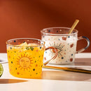 Axya Glass Scale Handgrip Mug Set - 500ml Breakfast Milk Coffee Tumbler