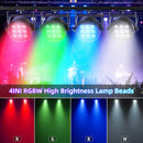 Axyaa 4PCS 9LEDs RGBW Par Stage Lights with Remote Control for Events