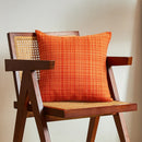 Orange Waterproof Cotton Linen Pillow Cover for Home Sofa Decor by Axyaa