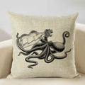 Axyaa Octopus Personality Linen Pillowcase for Marine Life Sofa Decoration