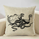 Axyaa Octopus Personality Linen Pillowcase for Marine Life Sofa Decoration