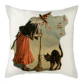 Axyaa Nightmare Pumpkin Ghost Print Linen Throw Pillow Cover for Home Sofa, 45x45cm