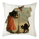 Axyaa Nightmare Pumpkin Ghost Print Linen Throw Pillow Cover for Home Sofa, 45x45cm