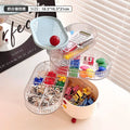 Axyaa Rotating Jewelry Organizer Tray with Lid for Earrings, Rings, and Necklaces