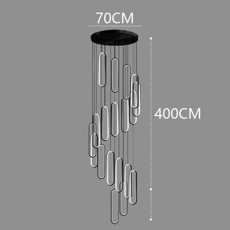 Axyaa Staircase Chandeliers: Modern LED Pendant Light Lamps for Living Room