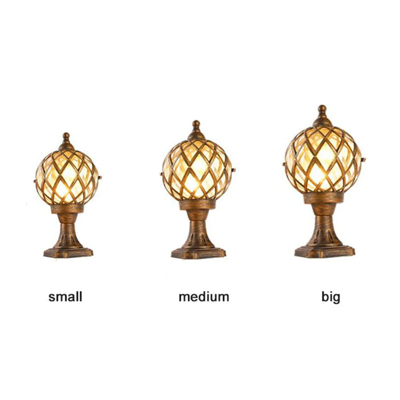 Axyaa Rustic Outdoor Post Light with Globe Glass Shade for Garden and Patio