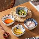 Axyaa Ceramic Square Snack Plate for Sushi, Yakiniku, Dried Fruit & Cutlery