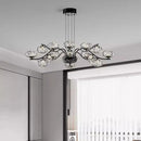 Axyaa Glass Ball Chandelier: Modern Luxury Living Room Light