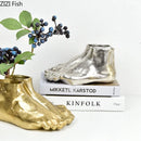 Axyaa Metal Biped Vase Set - Two Feet Shape Desk Decoration & Flower Arrangement