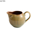 Axyaa Ceramic Gravy Boat & Seasoning Sauce Pot Set for Retro Creative Dining