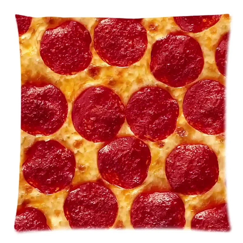 Axyaa Cheese Pizza Pattern Polyester Cushion Cover 45X45CM