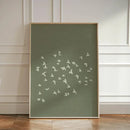 Axyaa Japanese Green Wall Art: Birds & Animals Canvas Prints for Modern Home Decor