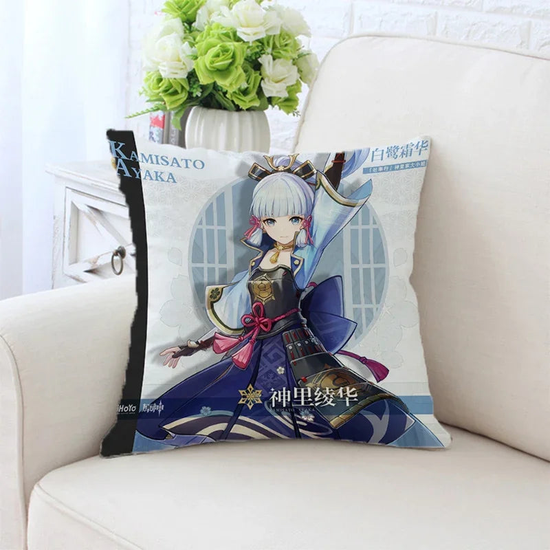 Axyaa Anime Pillow Cover 45x45, Decorative Cushion for Sofa, Bed, Home Decor