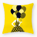 Axyaa Red Lips Stripe Throw Pillow Cover - 45X45CM