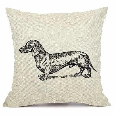 Axyaa Christmas Sausage Style Cushion Cover | Festive Dog Decorative Pillow Cover 45x45cm