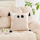 Axyaa Halloween Ghost Pumpkin Embroidered Pillow Cover, 45x45cm, Festive Living Room Decor