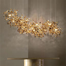 Axyaa Leaf Chrome Ceiling Chandelier Stainless Steel Nordic Light