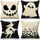 Axyaa Halloween Witch Bat Linen Cushion Cover 50*50 - Indoor Sofa Decor
